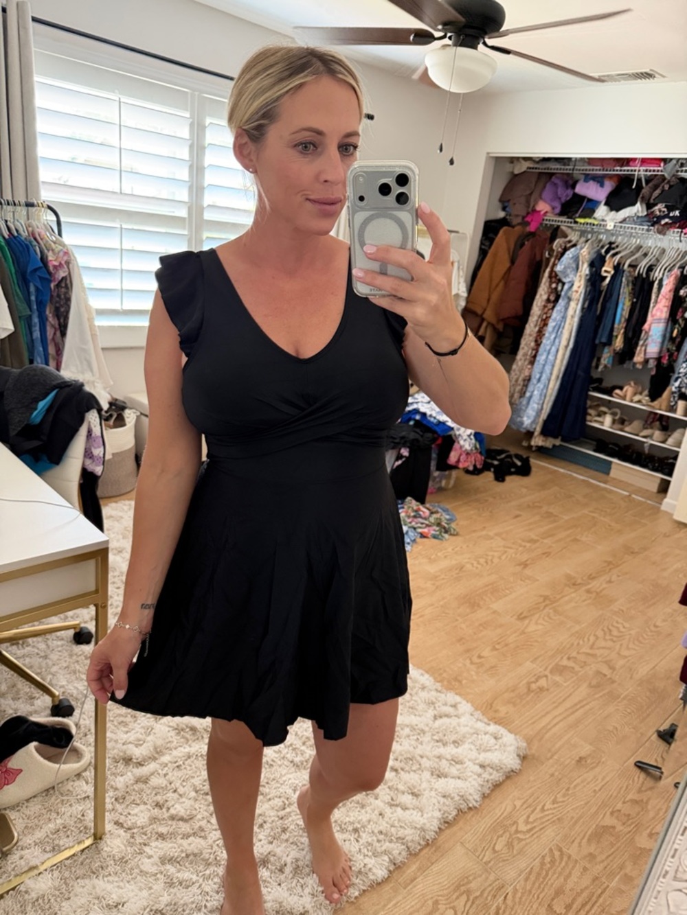 Black V-Neck swimwear Dress